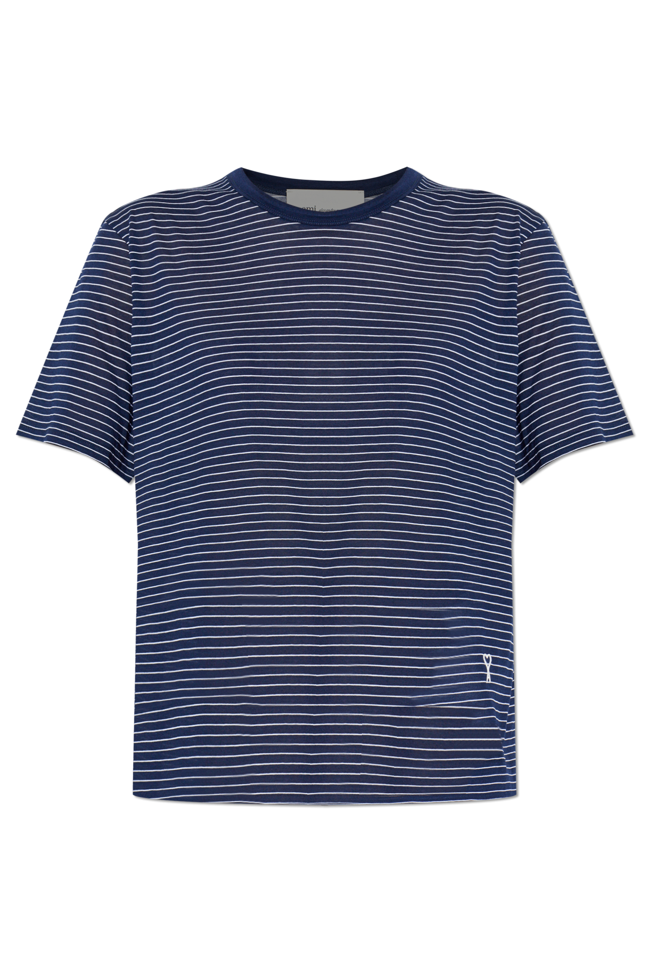 Navy blue Striped T-shirt Ami Alexandre Mattiussi - Vitkac